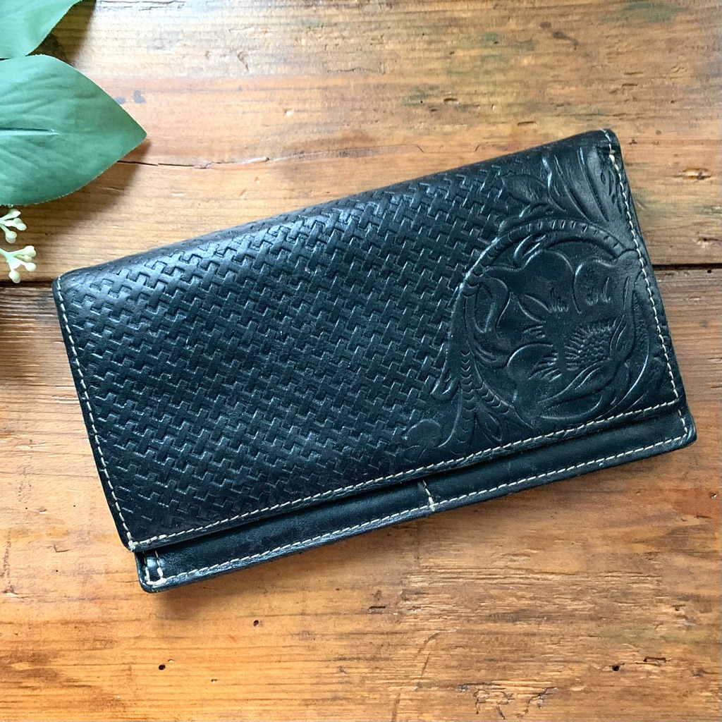 Patricia Nash Embossed Leather Black Wallet Card Holder